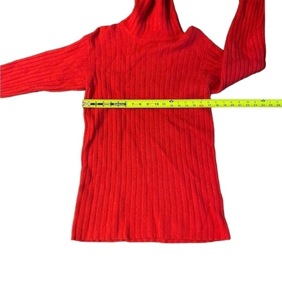 Vintage Lord & Taylor Angora Rabbit Hair Blend Red Cowl Neck Soft Warm Sweater S - Picture 4 of 12